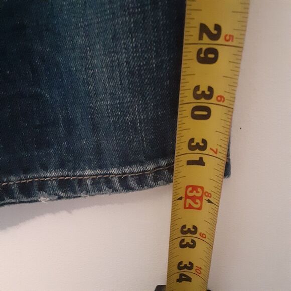 Mavi Jeans Josh Relaxed fit Straight Leg Men 38x32 Dark Blue Distressed Mid Rise - Picture 11 of 11